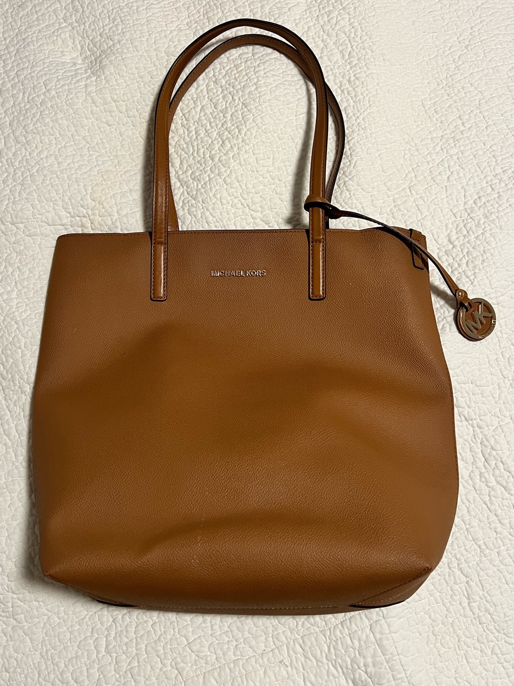 Michael Kors Cognac Leather Tote with Wristlet and Crossbody Strap